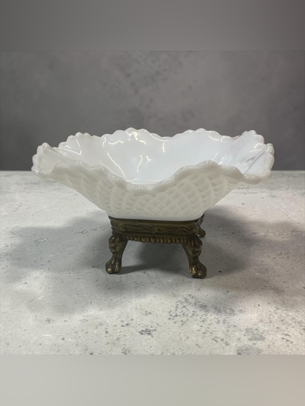 Vintage Fenton Milk Glass Trinket Candy Dish Perfect Condition No Damage